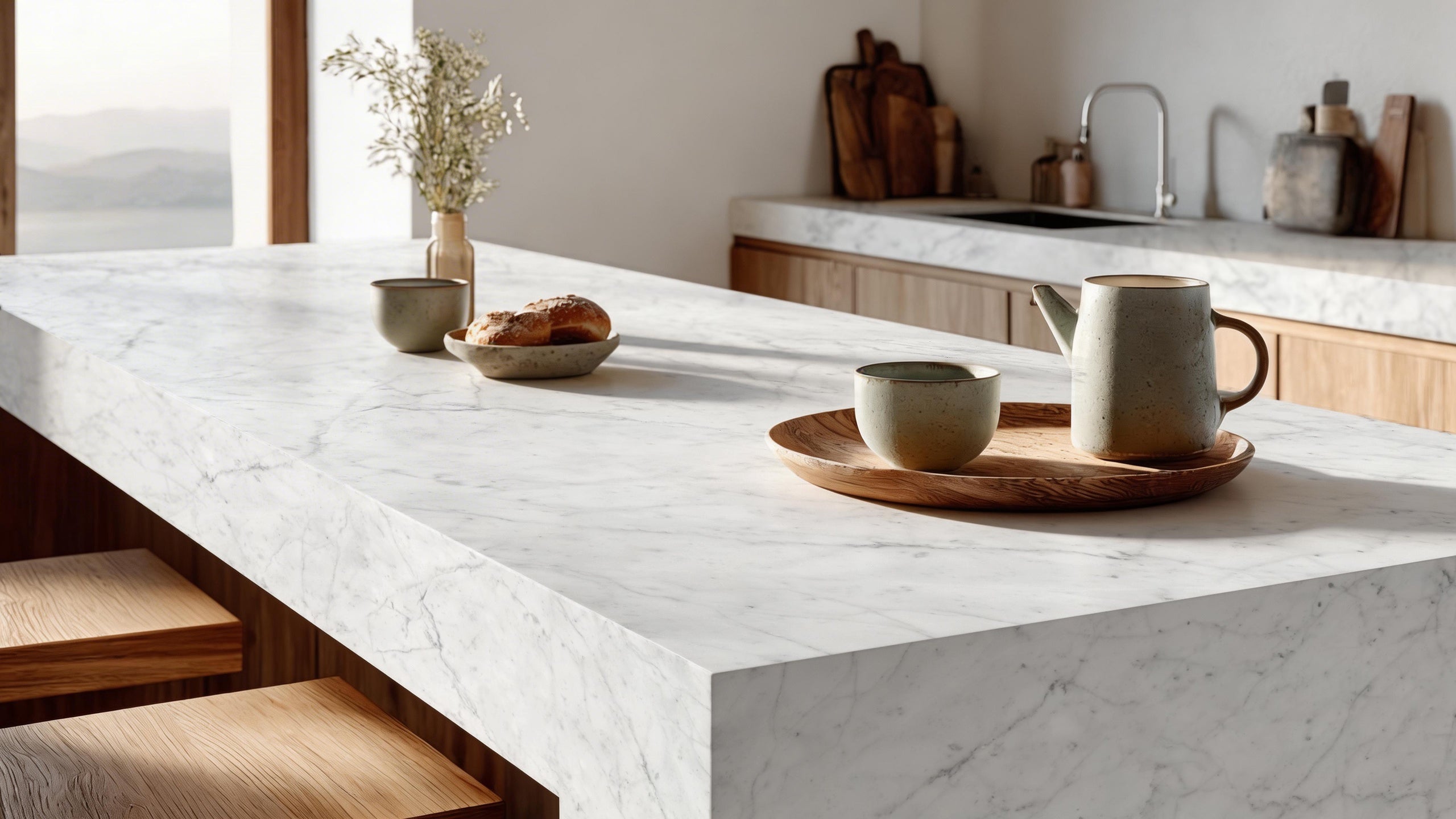 Piedra Sinterizada - Bianco Carrara